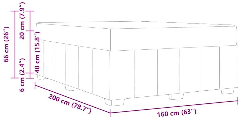 Lovos rėmas su čiužiniu Juoda 160 x 200 cm audinys