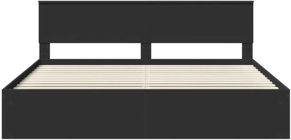 Lovos rėmas Juoda 200 x 200 cm Kietos pušies mediena