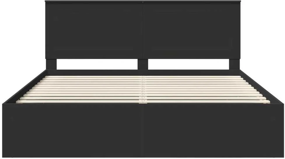 Lovos rėmas Juoda 200 x 200 cm Kietos pušies mediena