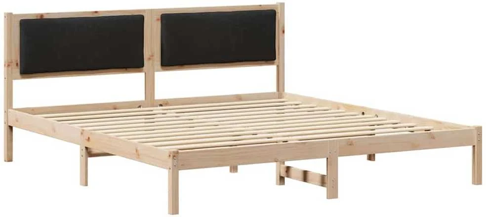 Lovos rėmas Juoda 200 x 200 cm Kietos pušies mediena