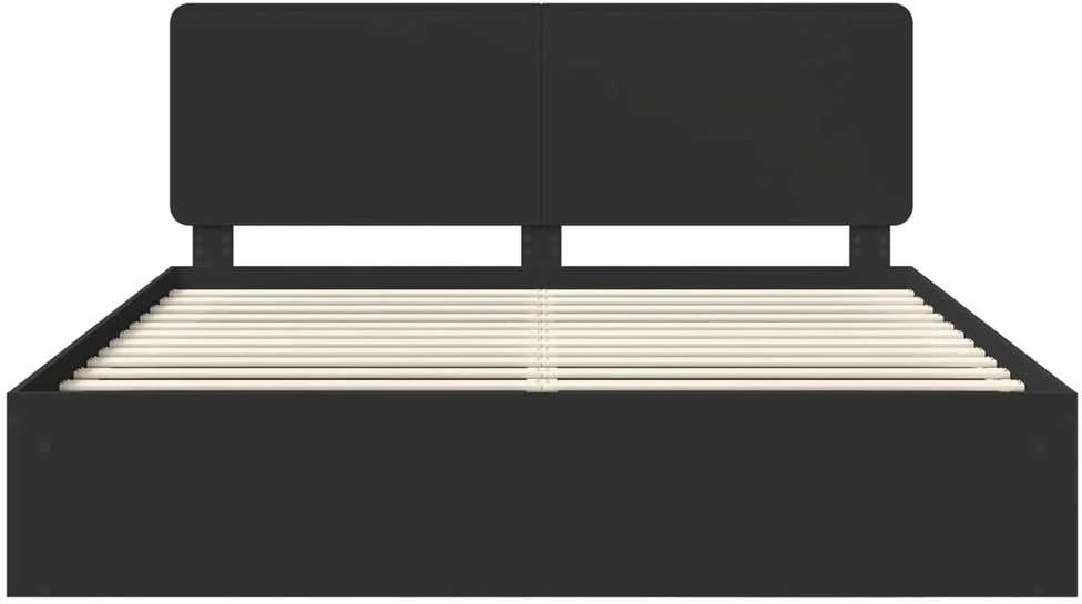 Lovos rėmas Juoda 200 x 200 cm Kietos pušies mediena