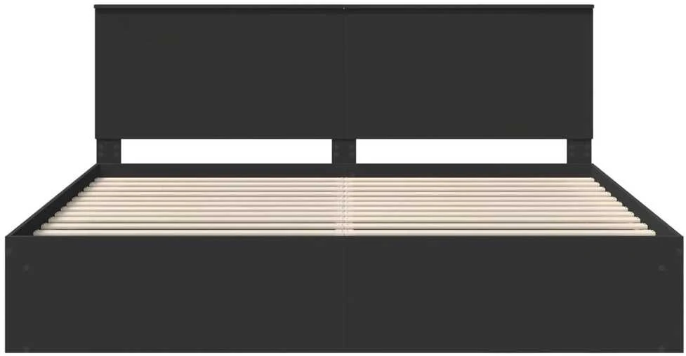 Lovos rėmas Juoda 200 x 200 cm Kietos pušies mediena