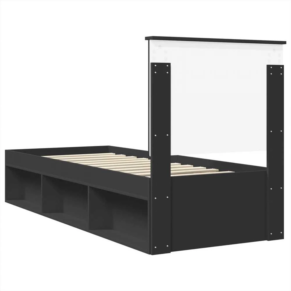 Lova Lovos rėmas Juoda 75 x 190 cm Kietos pušies mediena