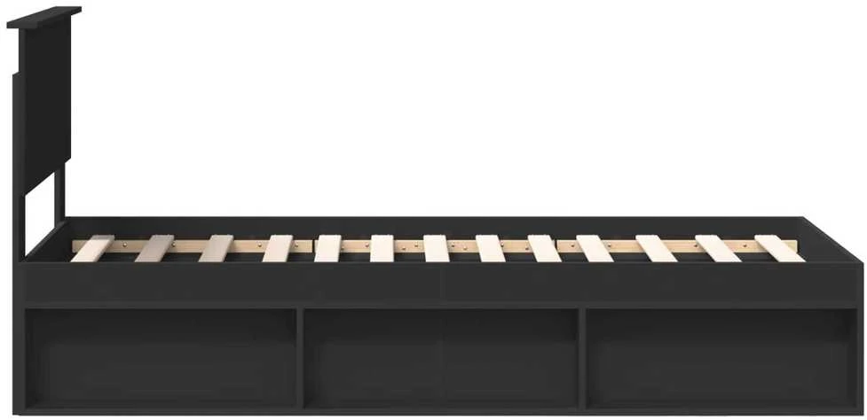 Lova Lovos rėmas Juoda 75 x 190 cm Kietos pušies mediena