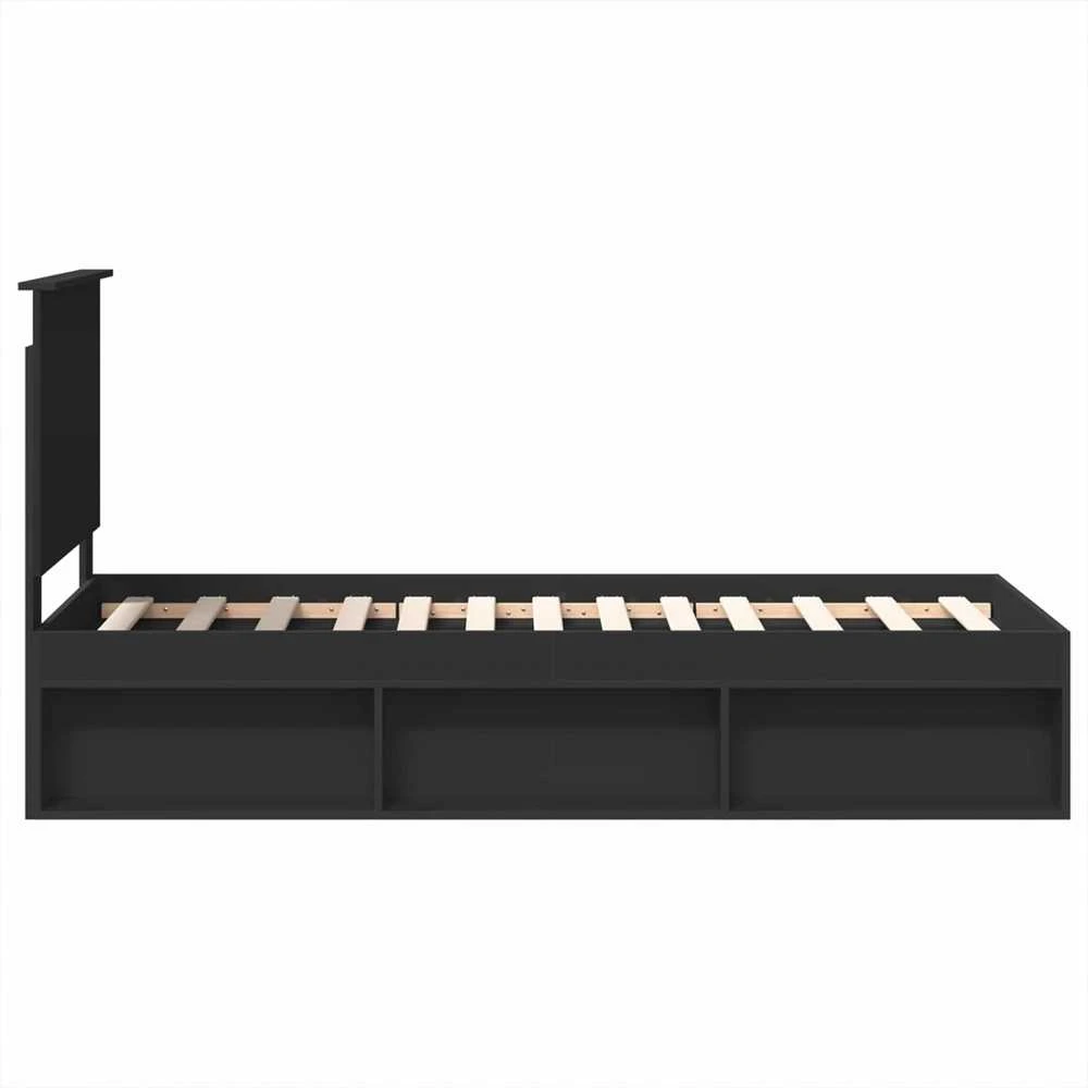 Lova Lovos rėmas Juoda 75 x 190 cm Kietos pušies mediena
