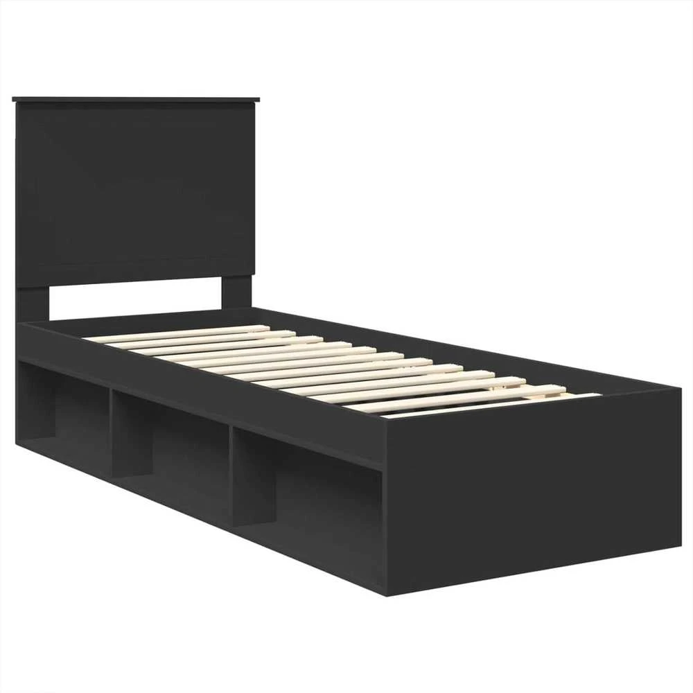Lova Lovos rėmas Juoda 75 x 190 cm Kietos pušies mediena