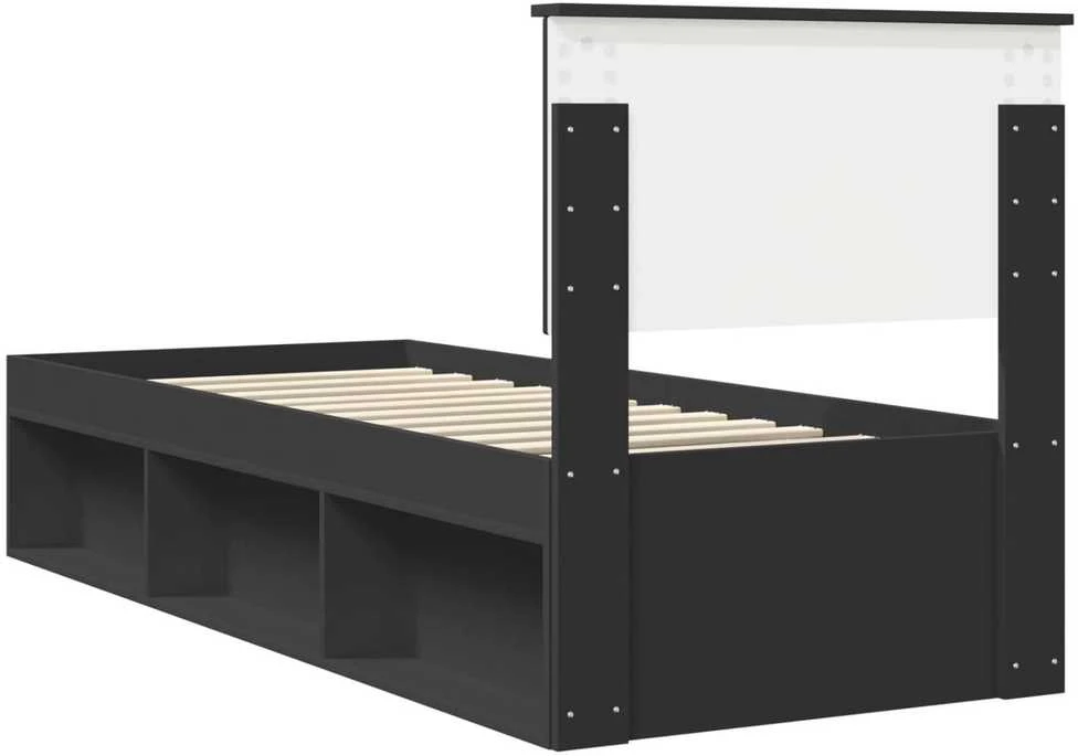 Lova Lovos rėmas Juoda 75 x 190 cm Kietos pušies mediena