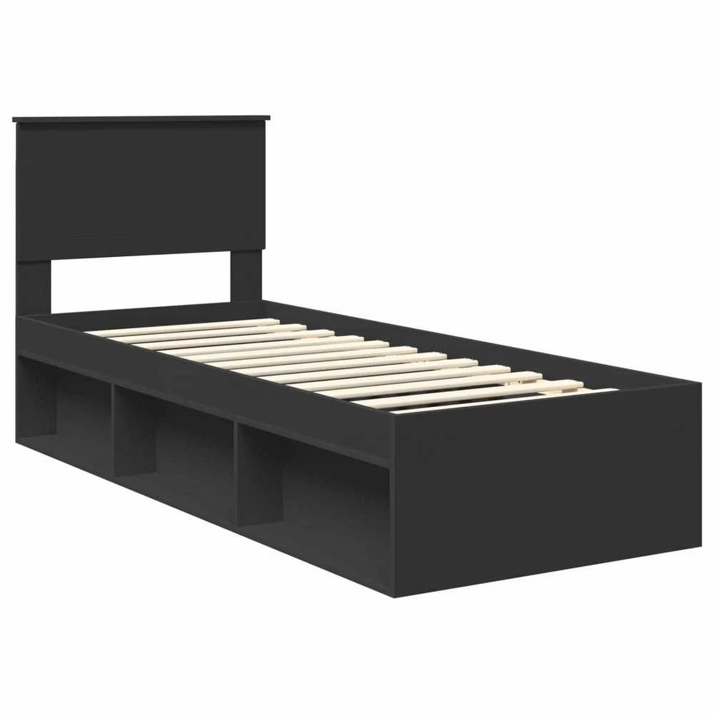 Lova Lovos rėmas Juoda 75 x 190 cm Kietos pušies mediena