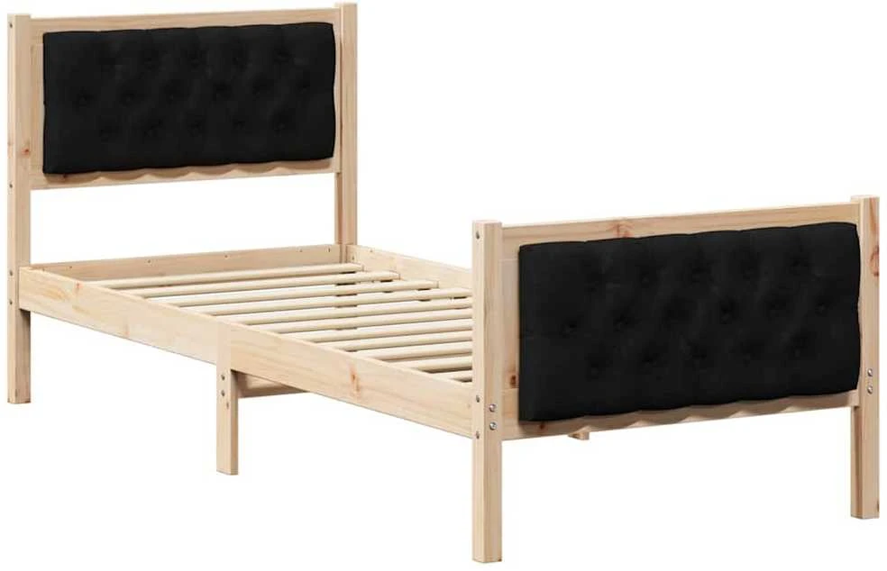 Lova Lovos rėmas Juoda 80 x 200 cm Kietos pušies mediena