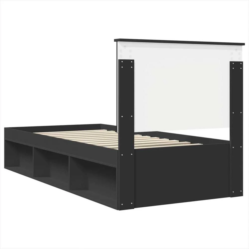 Lova Lovos rėmas Juoda 90 x 190 cm Kietos pušies mediena