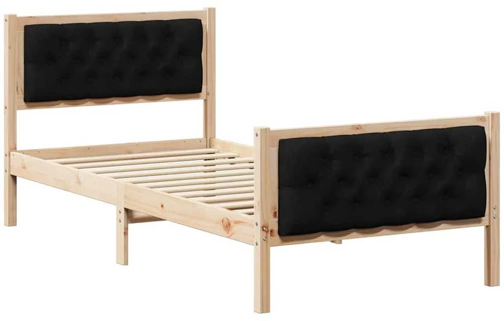 Lova Lovos rėmas Juoda 90 x 190 cm Kietos pušies mediena