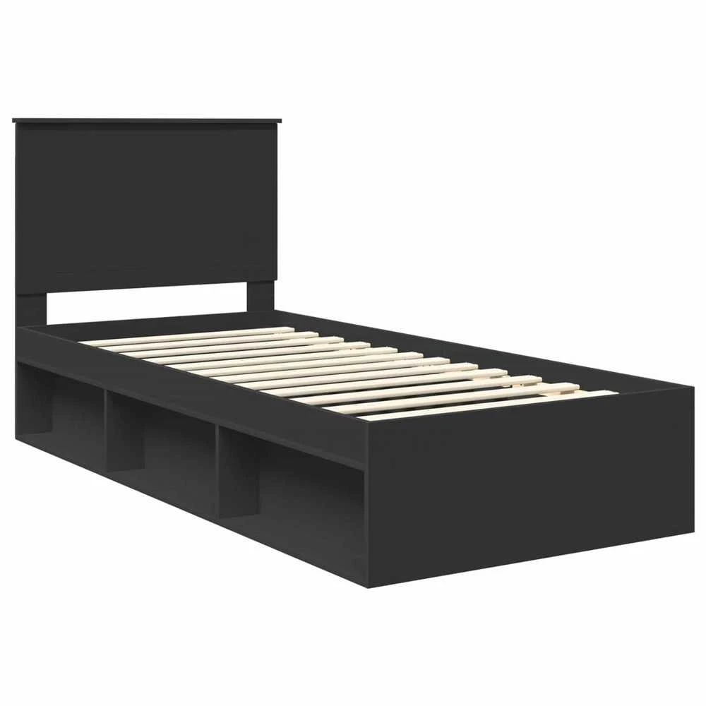 Lova Lovos rėmas Juoda 90 x 190 cm Kietos pušies mediena