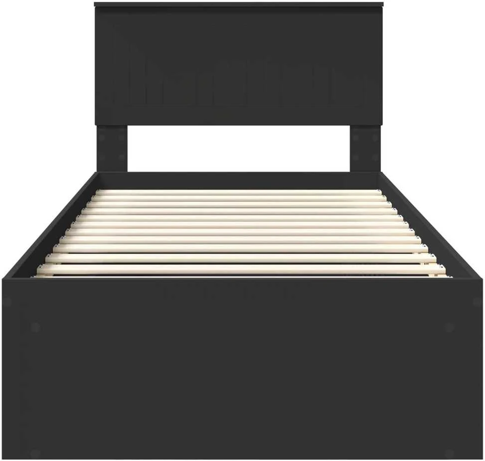 Lova Lovos rėmas Juoda 90 x 200 cm Kietos pušies mediena