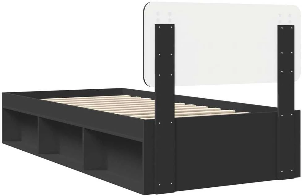 Lova Lovos rėmas Juoda 90 x 200 cm Kietos pušies mediena