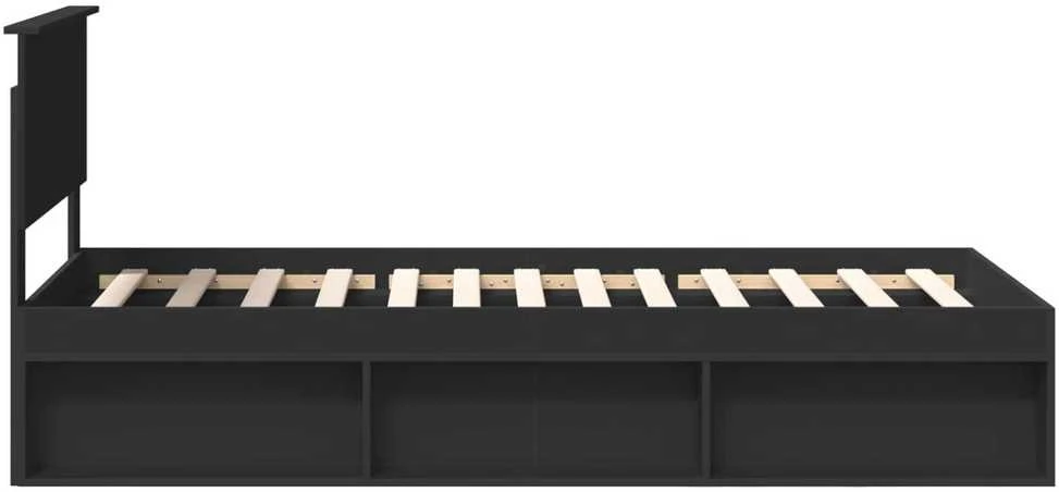 Lova Lovos rėmas Juoda 90 x 200 cm Kietos pušies mediena