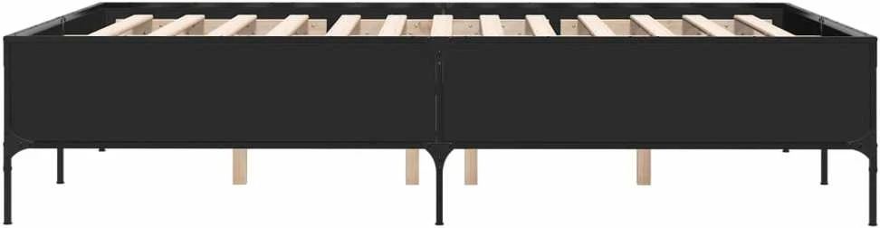 Lovos rėmas, juodas, 120x190cm, apdirbta mediena ir metalas