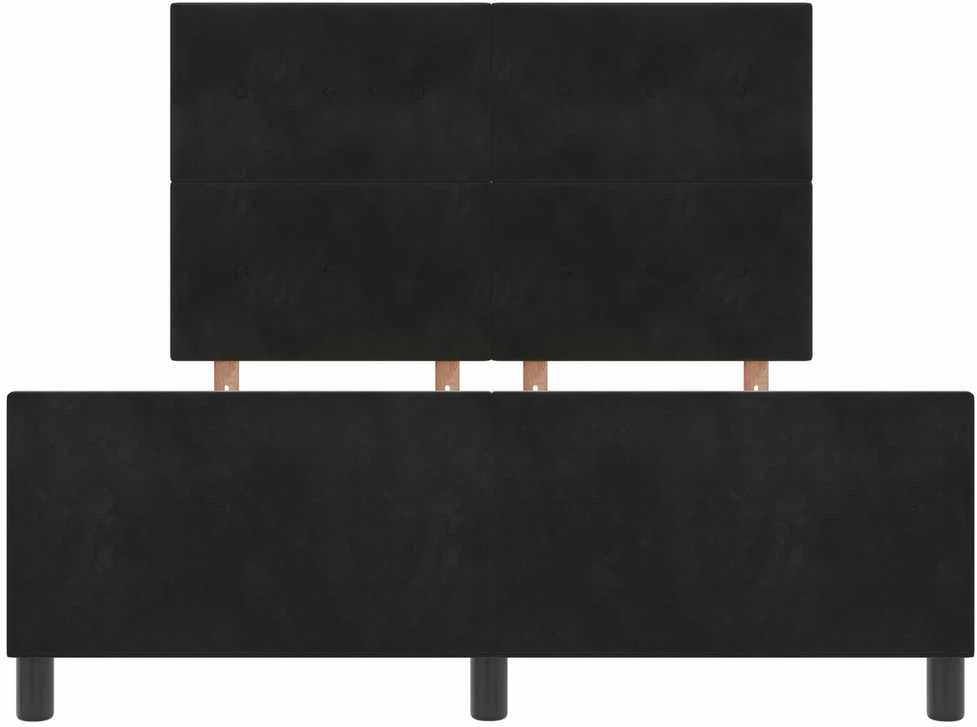 Kiemas lova su galvūgalio Juoda 140 x 200 cm Aksomas