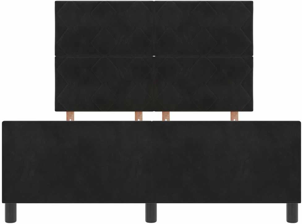 Kiemas lova su galvūgalio Juoda 140 x 200 cm Aksomas