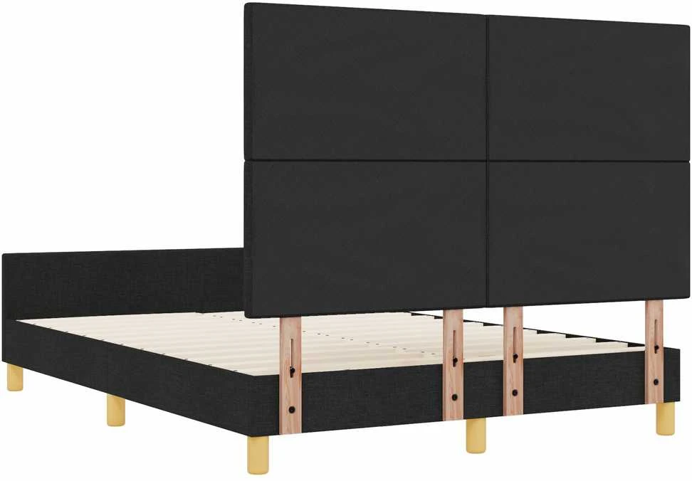 Lovos rėmas su galvūgalio Juoda 140 x 200 cm audinys