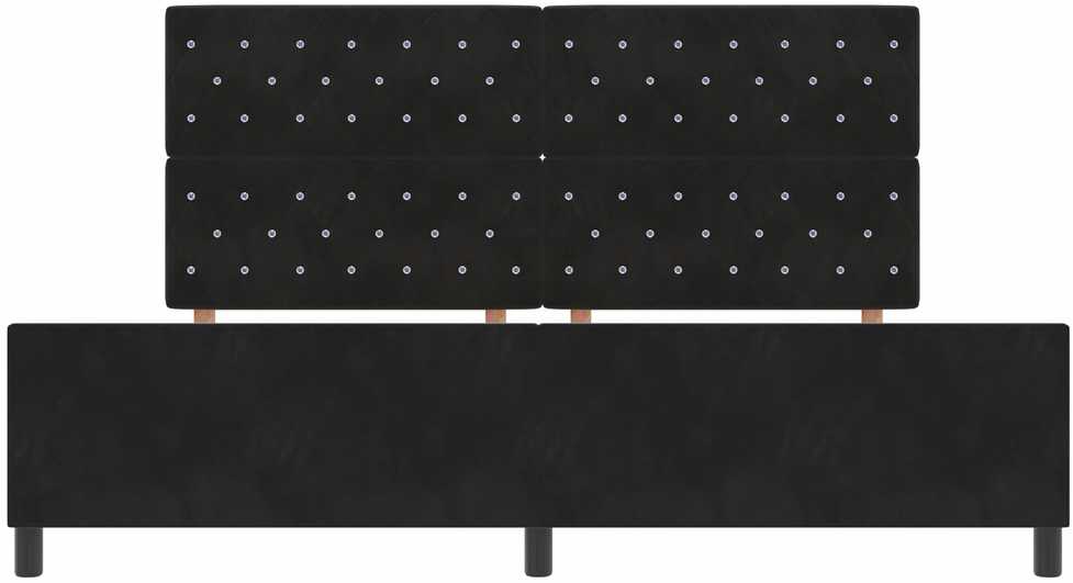 Kiemas lova su galvūgalio Juoda 200 x 200 cm Aksomas