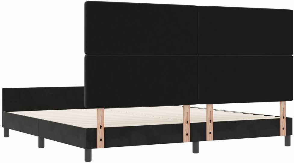 Kiemas lova su galvūgalio Juoda 200 x 200 cm Aksomas
