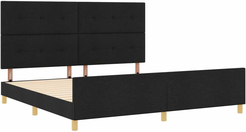 Lovos rėmas su galvūgalio Juoda 200 x 200 cm audinys