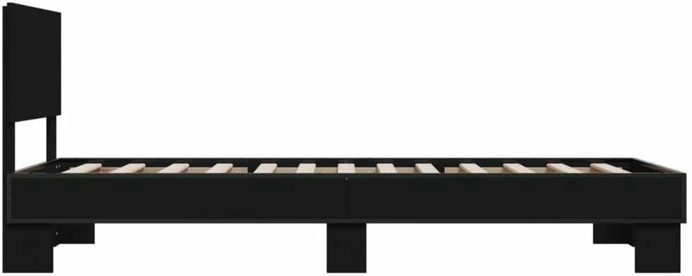 Lovos rėmas, juodas, 75x190cm, apdirbta mediena ir metalas