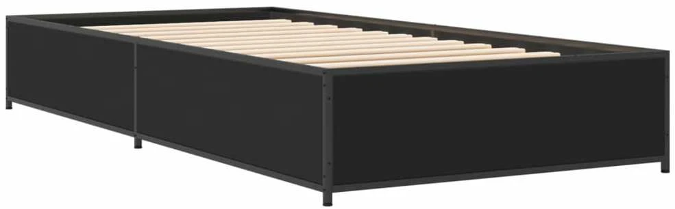 Lovos rėmas, juodas, 75x190cm, apdirbta mediena ir metalas