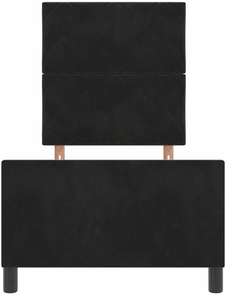 Kiemas lova su galvūgalio Juoda 80 x 200 cm Aksomas