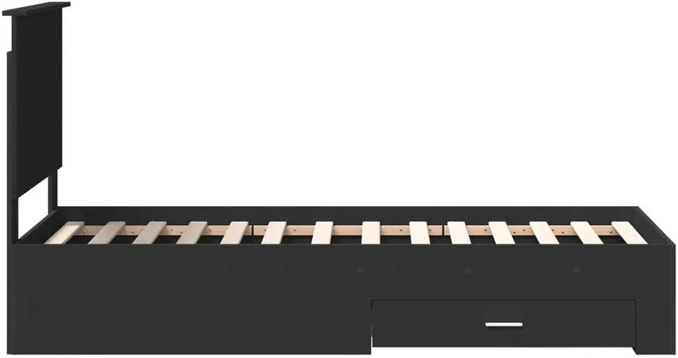 Lova Lovos rėmas Juodas ir sidabrinis 70 x 190 cm Apdirbta mediena
