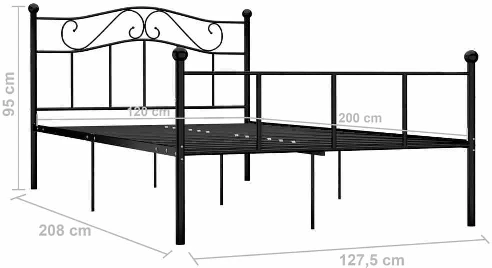 Lovos rėmas, juodos spalvos, 120x200cm, metalas