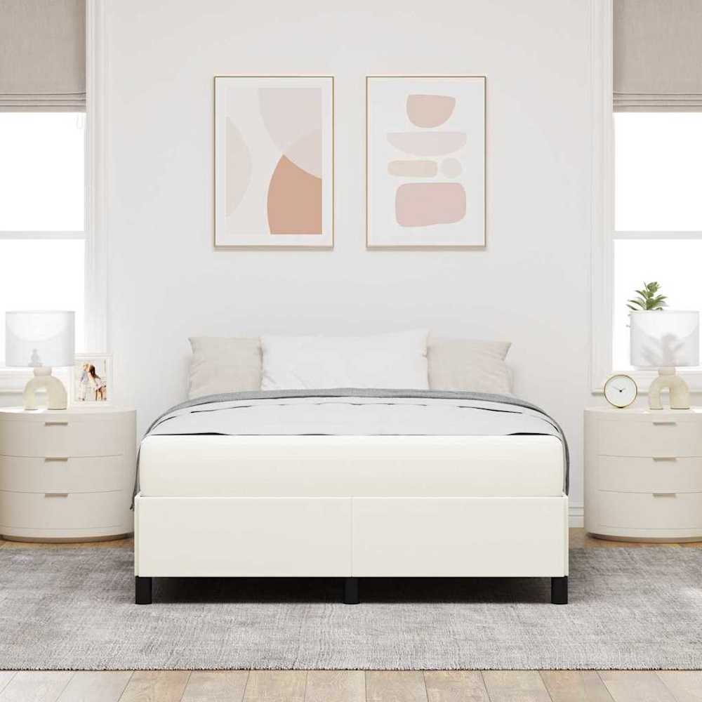 Lovos rėmas su čiužiniu Kreminė 140 x 200 cm audinys