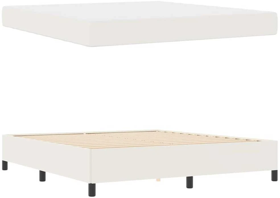 Lovos rėmas su čiužiniu Kreminė 180 x 200 cm audinys