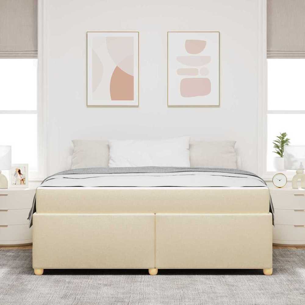 Lovos rėmas su čiužiniu Kreminė 180 x 200 cm audinys