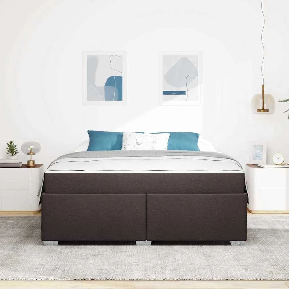 Lovos rėmas su čiužiniu Tamsiai rudas 180 x 200 cm audinys