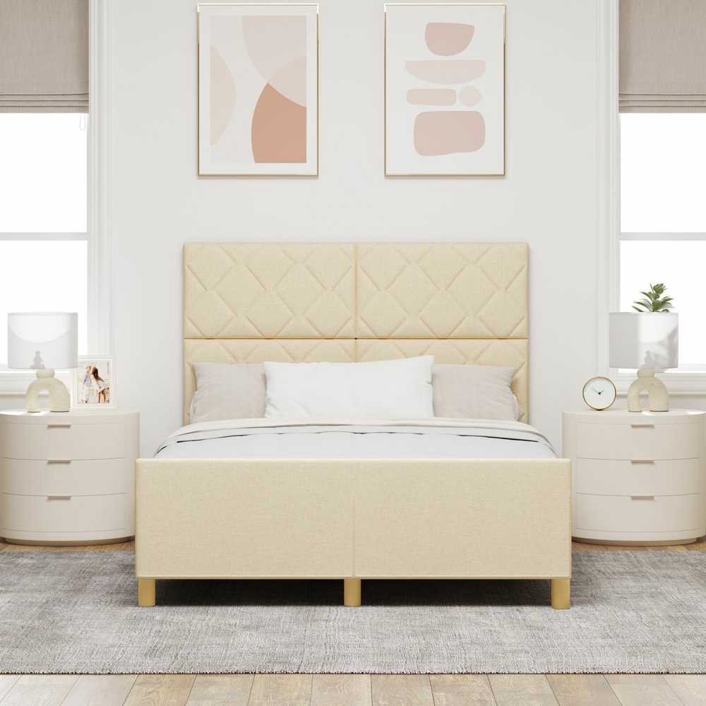 Lovos rėmas su galvūgalio Kreminė 160 x 200 cm audinys