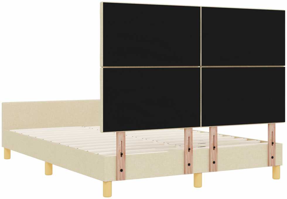 Lovos rėmas su galvūgalio Kreminė 160 x 200 cm audinys