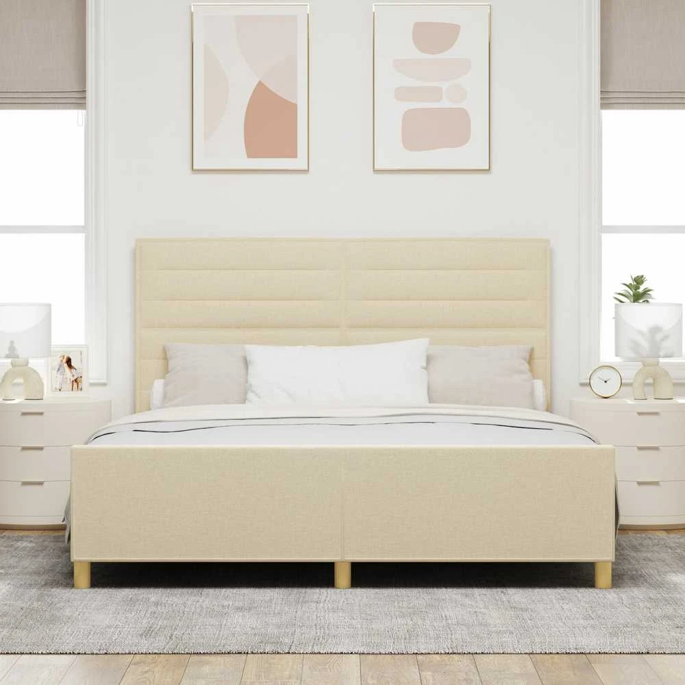 Lovos rėmas su galvūgalio Kreminė 180 x 200 cm audinys
