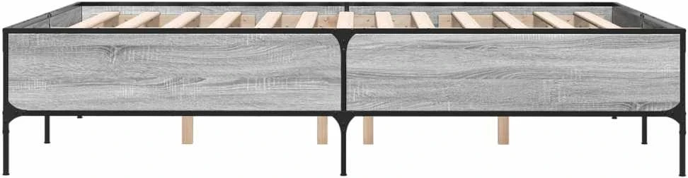 Lovos rėmas, pilkas ąžuolo, 120x190cm, apdirbta mediena/metalas