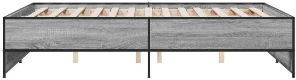 Lovos rėmas, pilkas ąžuolo, 120x190cm, apdirbta mediena/metalas