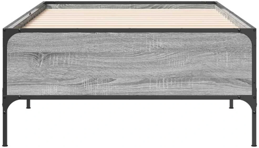 Lovos rėmas, pilkas ąžuolo, 75x190cm, apdirbta mediena/metalas