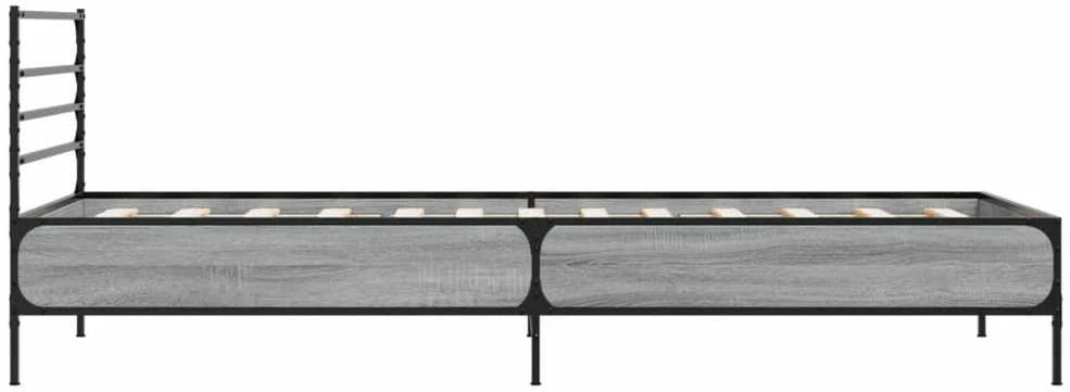 Lovos rėmas, pilkas ąžuolo, 75x190cm, apdirbta mediena/metalas