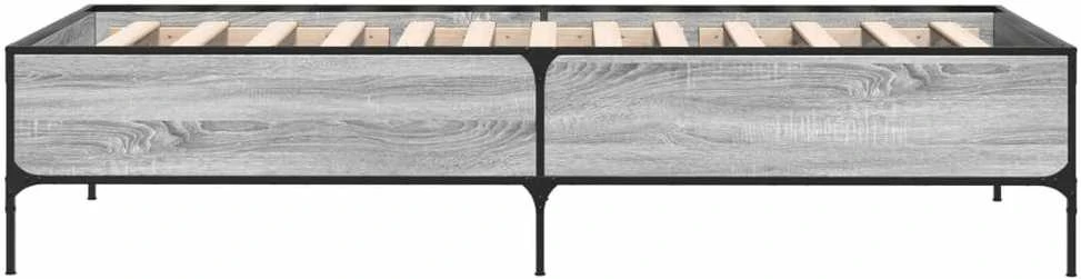 Lovos rėmas, pilkas ąžuolo, 75x190cm, apdirbta mediena/metalas