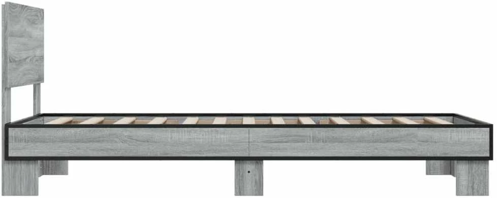 Lovos rėmas, pilkas ąžuolo, 75x190cm, apdirbta mediena/metalas