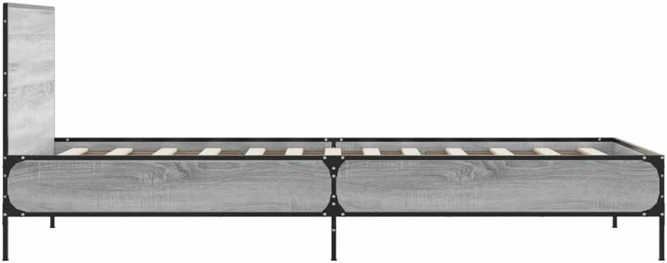 Lovos rėmas, pilkas ąžuolo, 75x190cm, apdirbta mediena/metalas