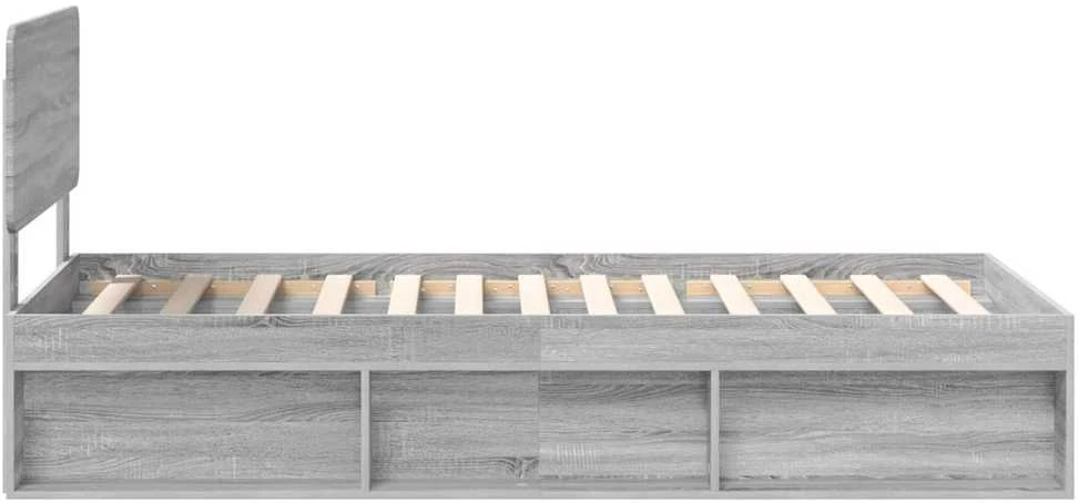Lova Lovos rėmas Pilkas Sonoma 100 x 200 cm Kietos pušies mediena