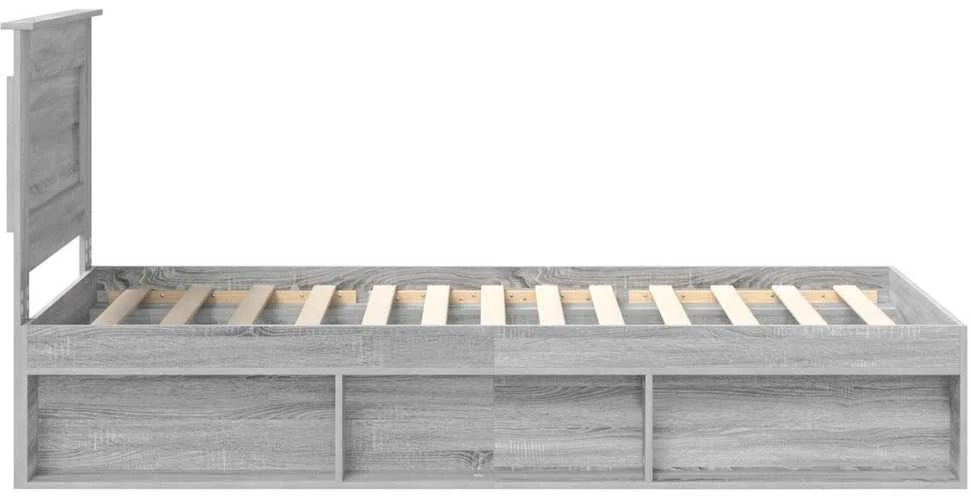 Lova Lovos rėmas Pilkas Sonoma 100 x 200 cm Kietos pušies mediena