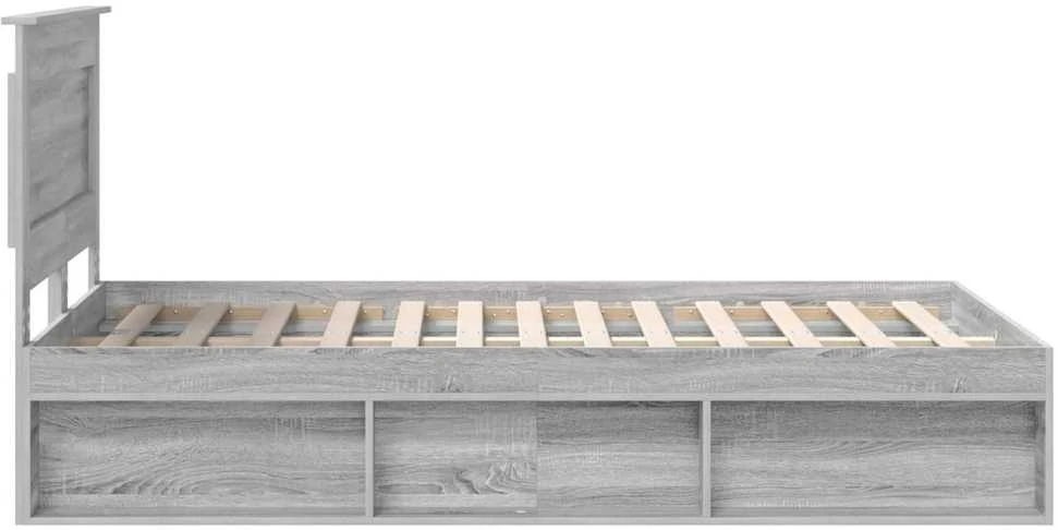 Lova Lovos rėmas Pilka Sonoma 135 x 190 cm Apdirbta mediena