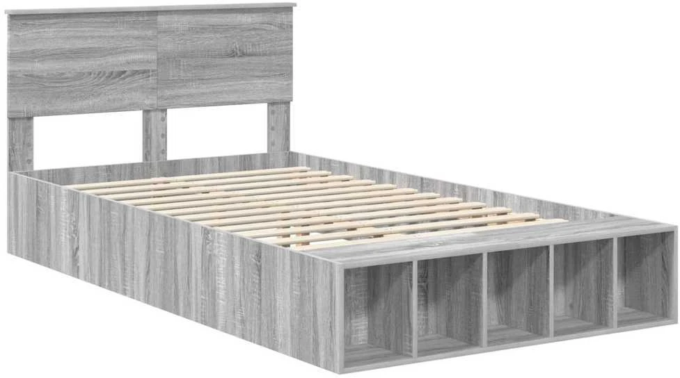 Lova Lovos rėmas Pilkas Sonoma 135 x 190 cm Apdirbta mediena
