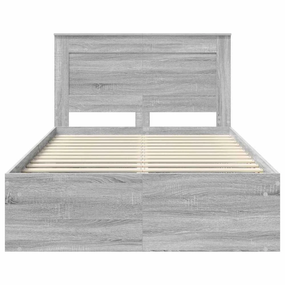 Lova Lovos rėmas Pilka Sonoma 135 x 190 cm Apdirbta mediena